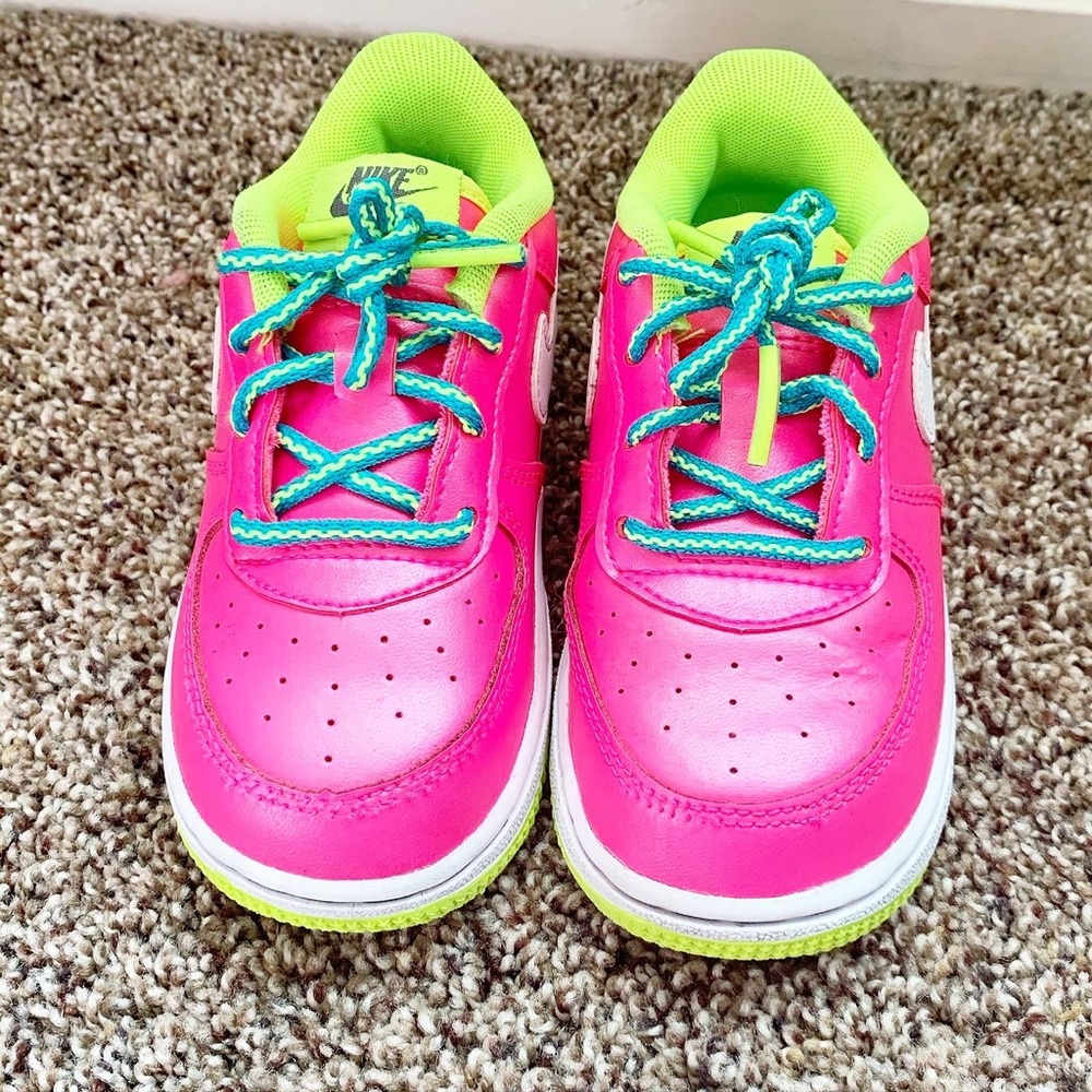 Nike Air Force 1 Low Pink Volt Aqua GS
